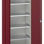 5 shelf cabinet crimson red