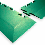green floor tile corner ramp