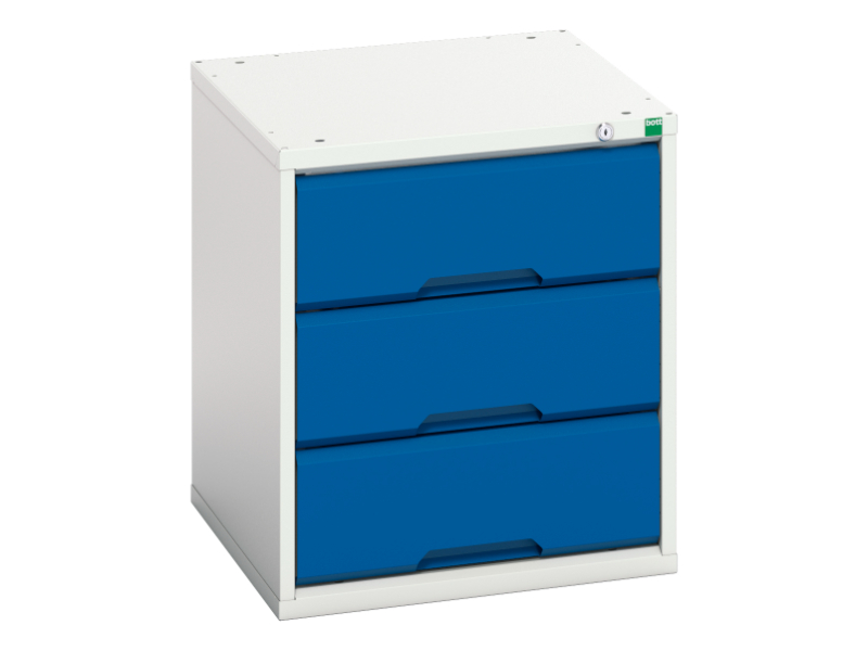 Blue and Light Grey 3 Drawer Cabinet 600x525x550