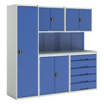 storage cabinet unit in blue