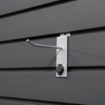 4 inch single hook on slatwall holding items