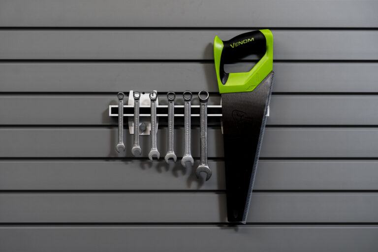 magnetic tool bar on slatwall