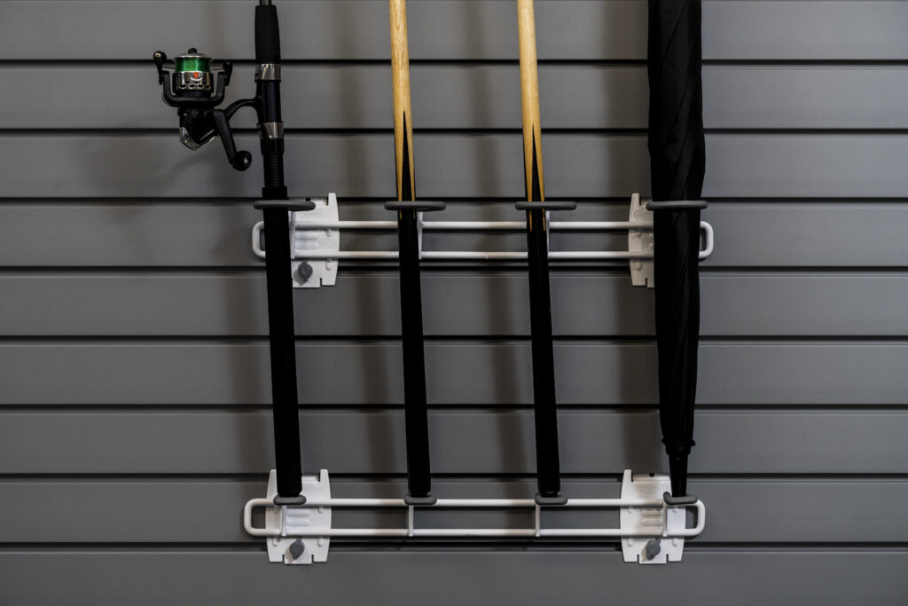 pool cue and fishing rod holder