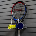 tennis racket and ball holder